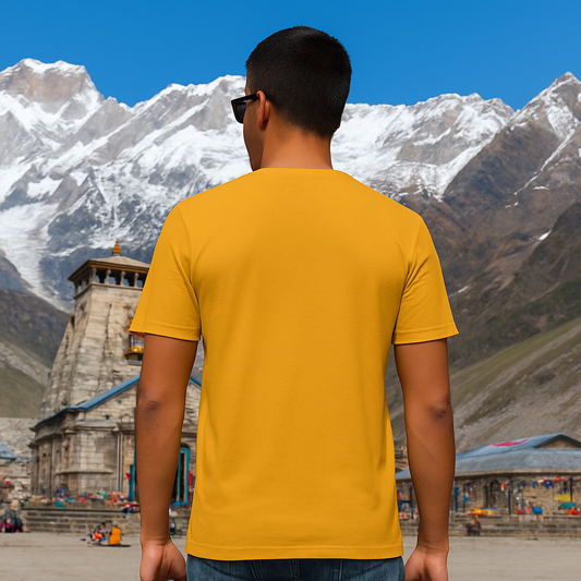 Shri Kedarnath Dham mustard yellow T-shirt