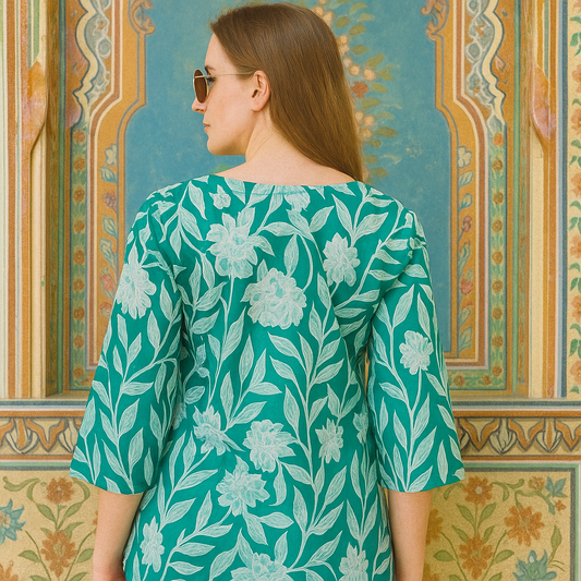 Elegant Green Floral Kurti