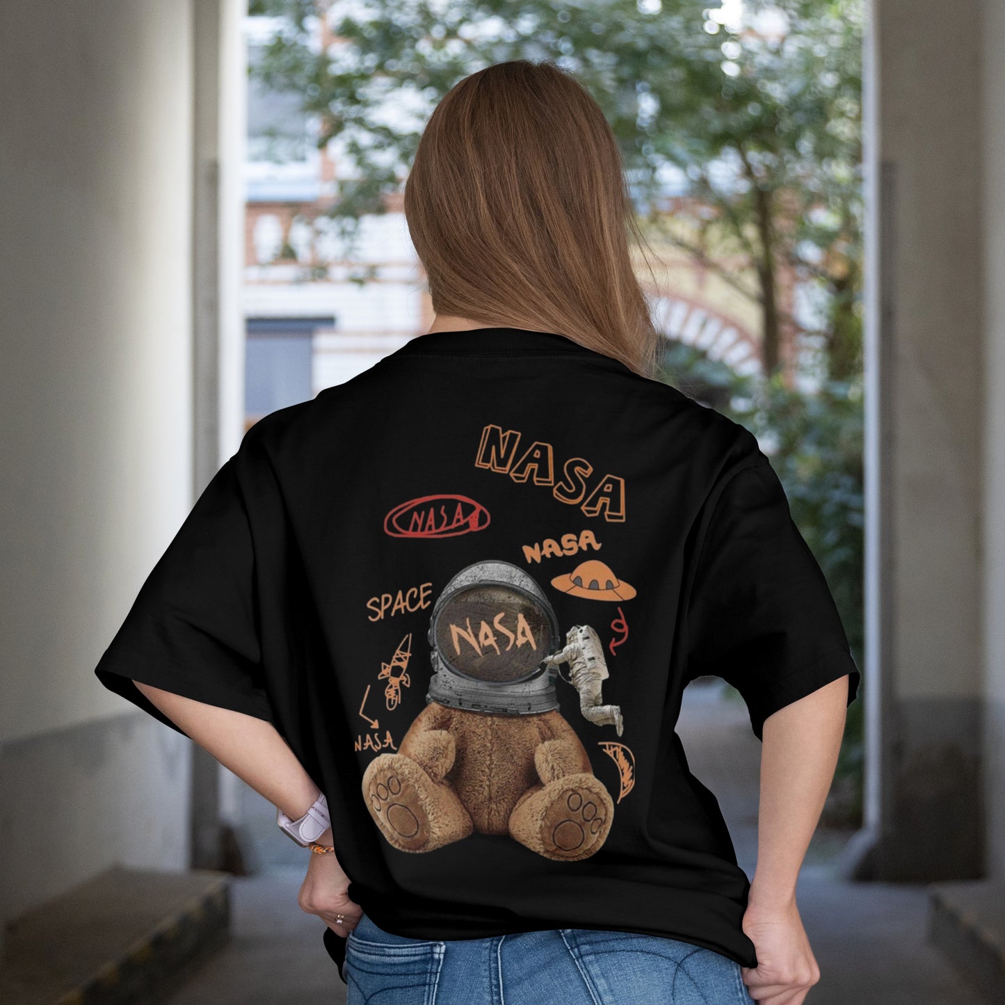 NASA Space Bear Oversized T-Shirt