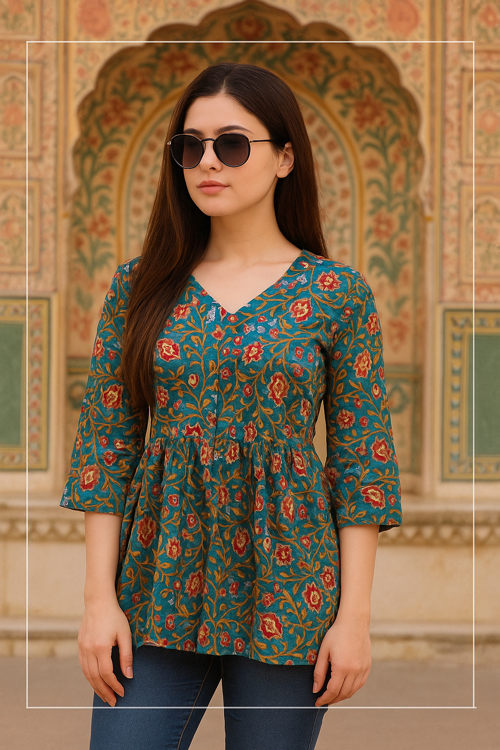 Teal Blue Kurti