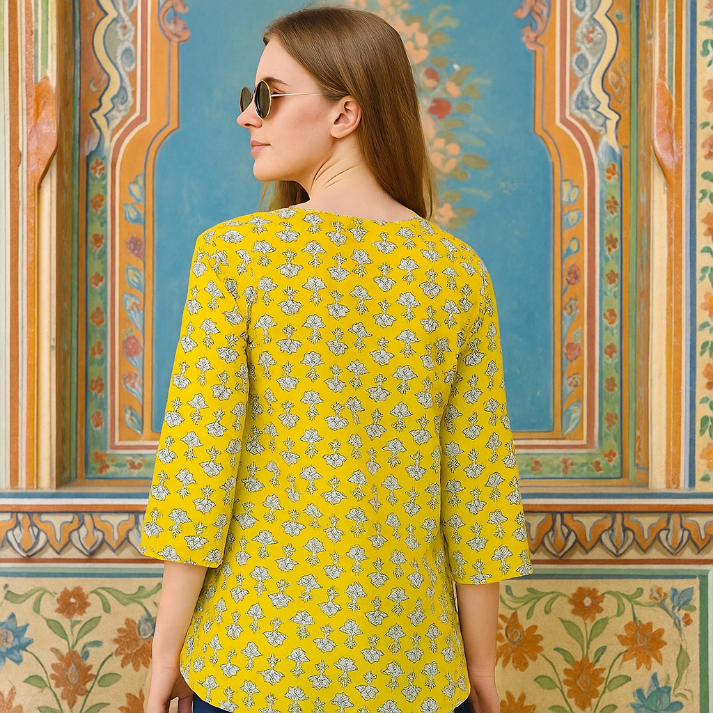 Jaipur Vibes Yellow Kurti