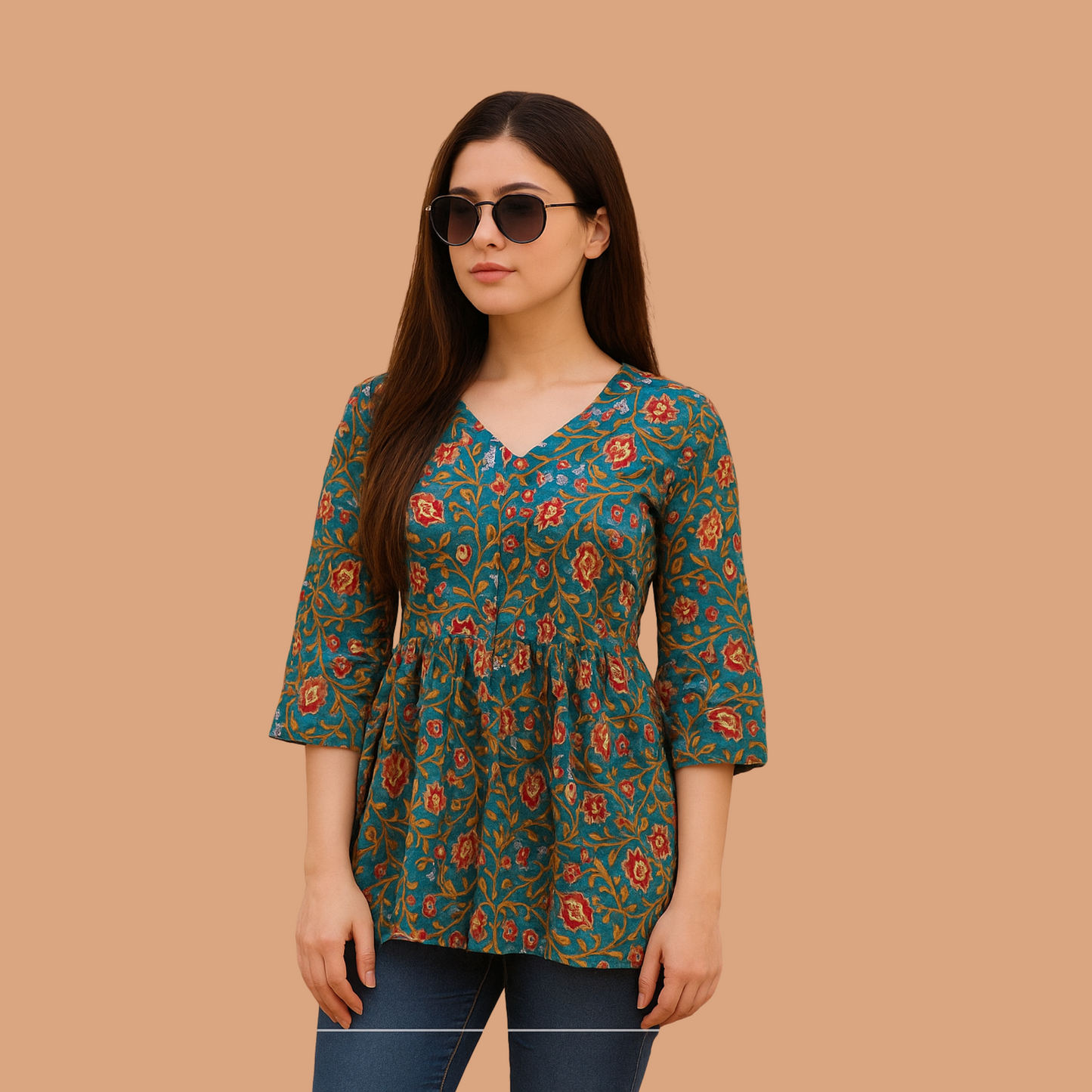 Teal Blue Kurti