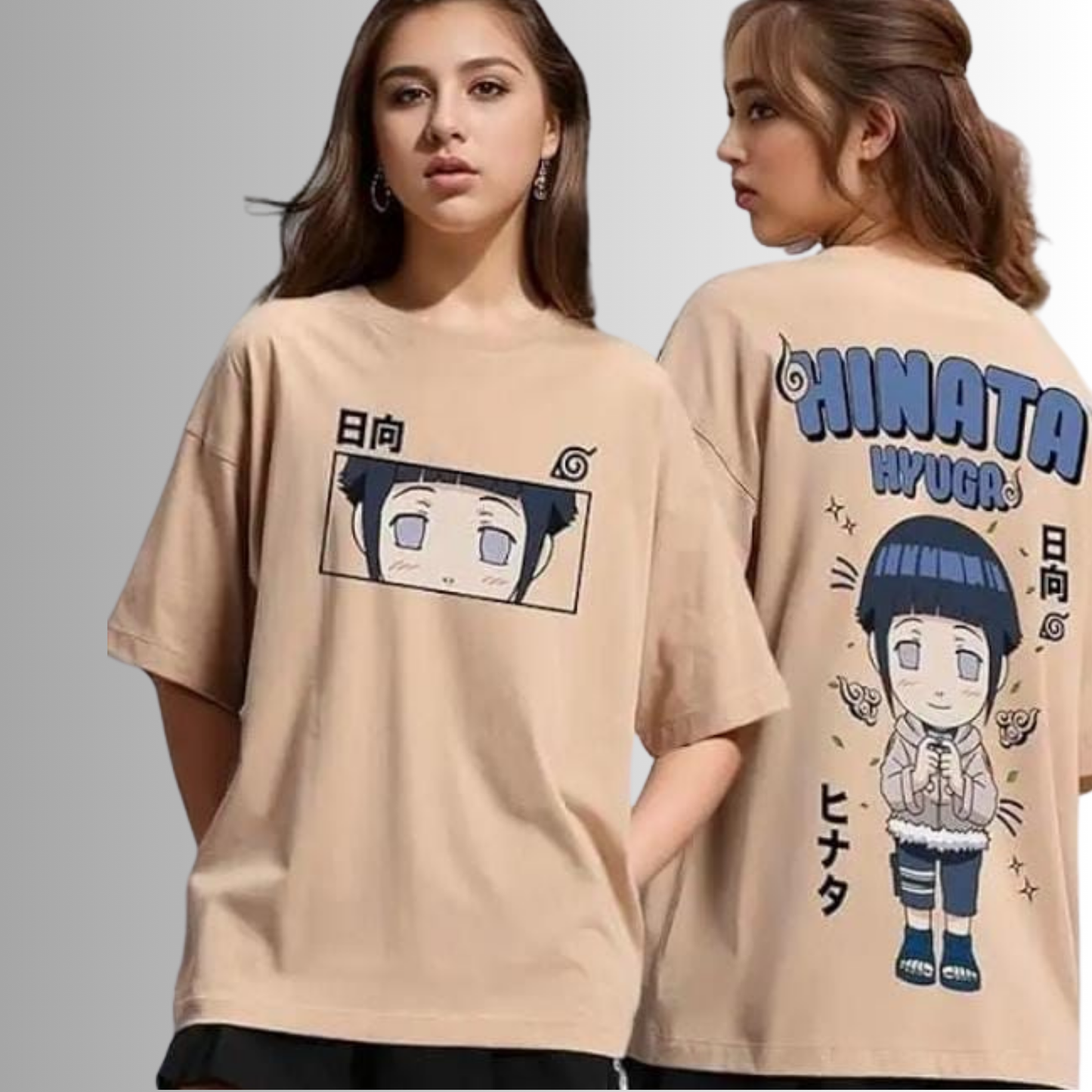 Hinata Hyuga Oversized Anime T-Shirt