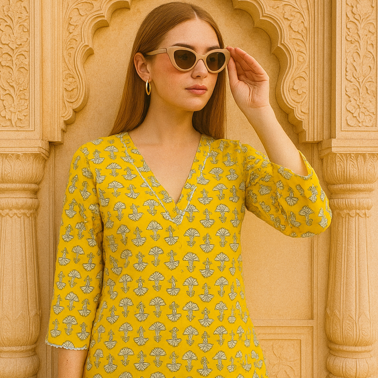 Jaipur Vibes Yellow Kurti