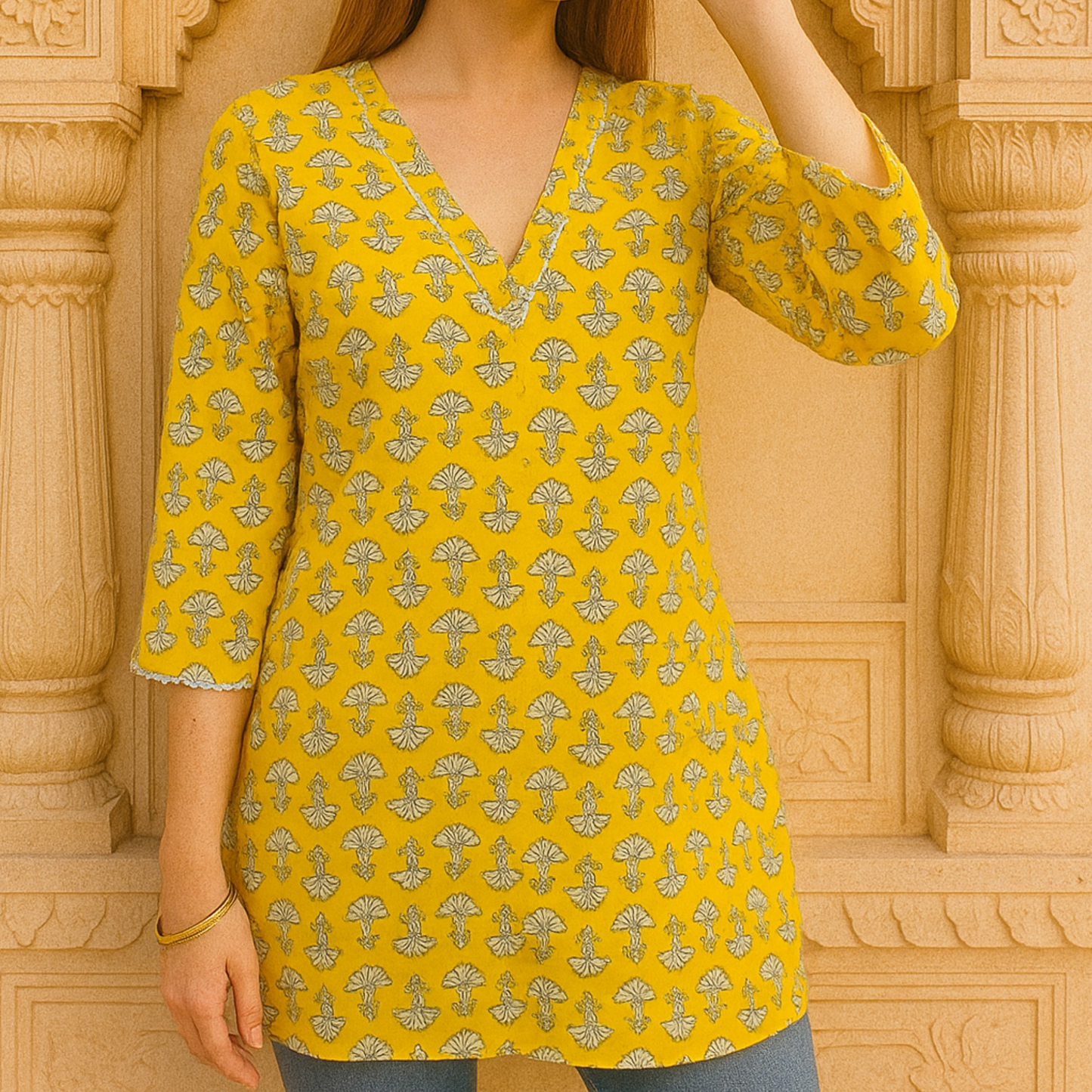 Jaipur Vibes Yellow Kurti