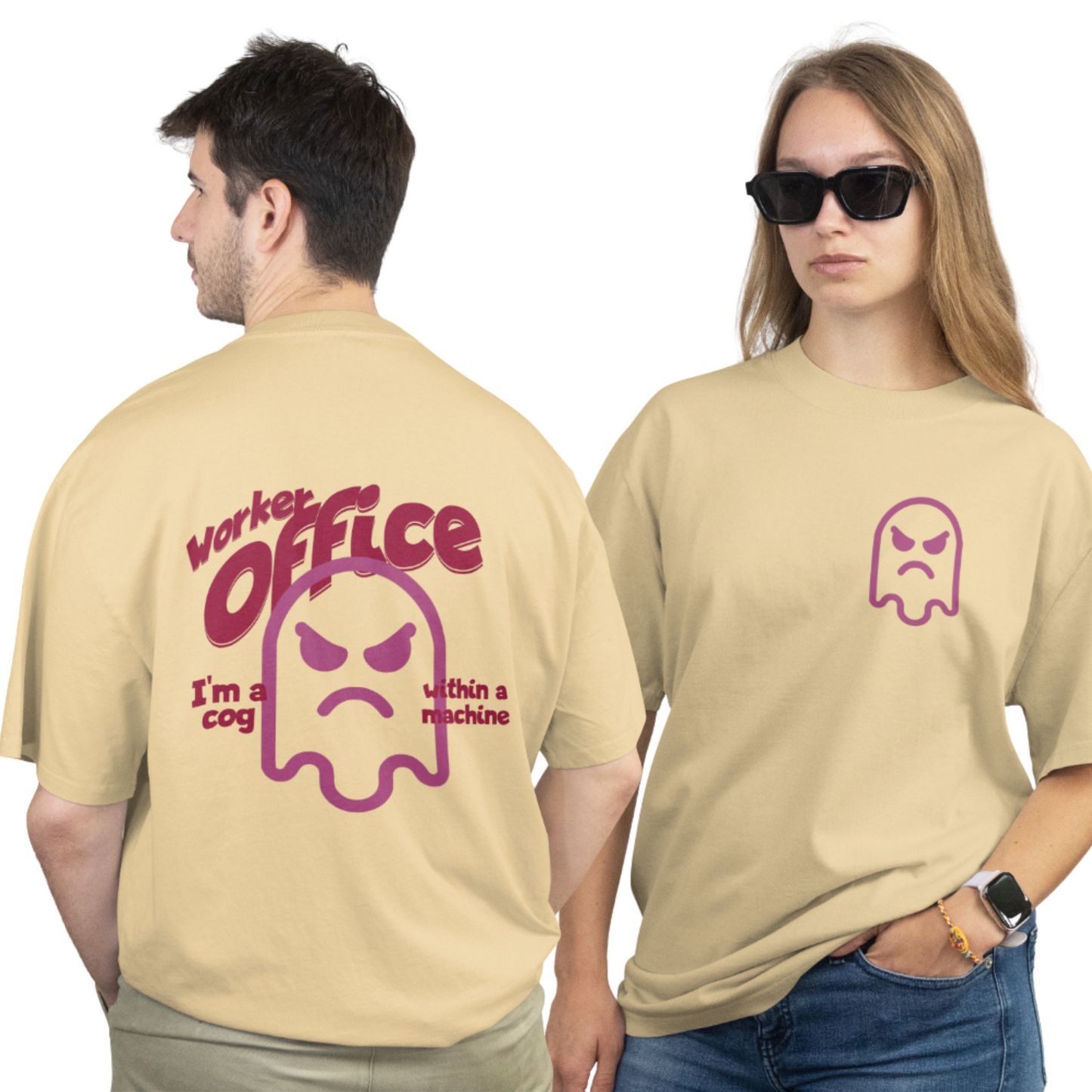 Beige Office Mood Tee